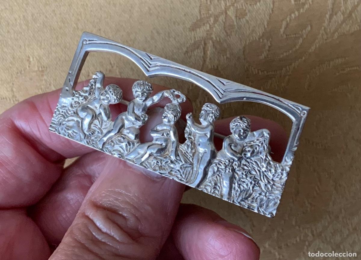 Joyeria: ANTIGUO BROCHE DE PLATA CON AMORCILLOS - Foto 3