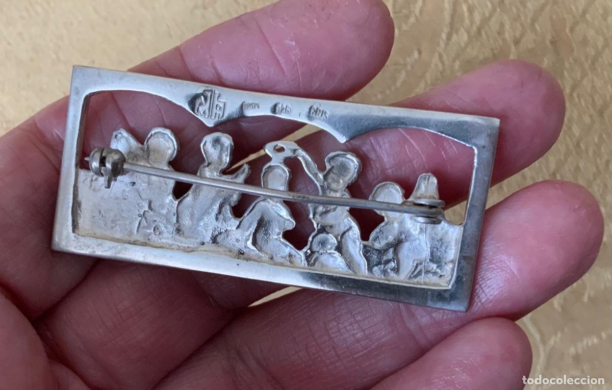 Joyeria: ANTIGUO BROCHE DE PLATA CON AMORCILLOS - Foto 6
