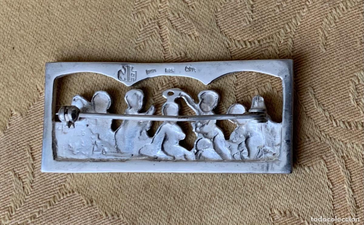 Joyeria: ANTIGUO BROCHE DE PLATA CON AMORCILLOS - Foto 7