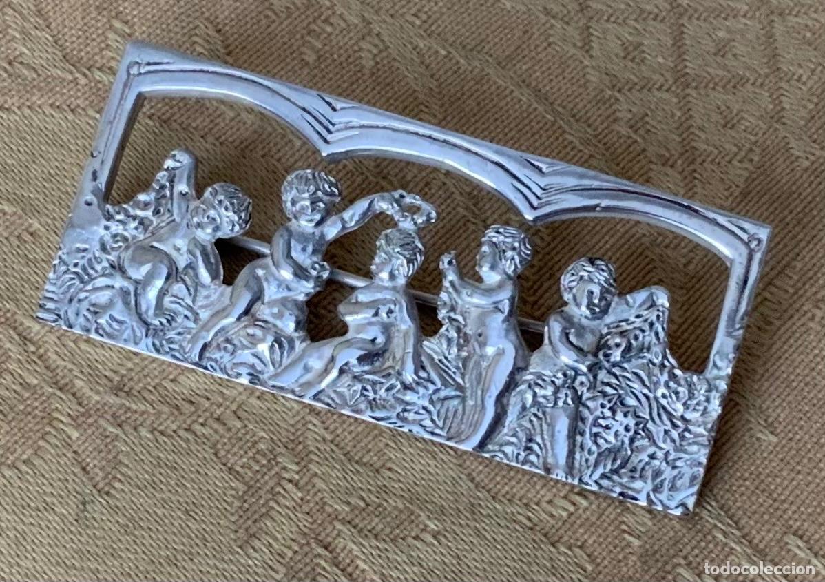 Joyeria: ANTIGUO BROCHE DE PLATA CON AMORCILLOS - Foto 9