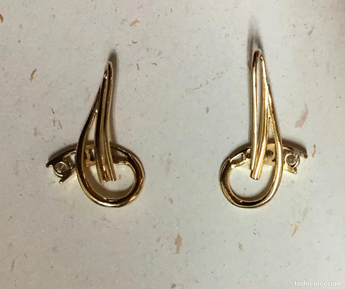 Joyeria: PENDIENTES DE PLATA DORADA Y CIRCONIOS - Foto 2