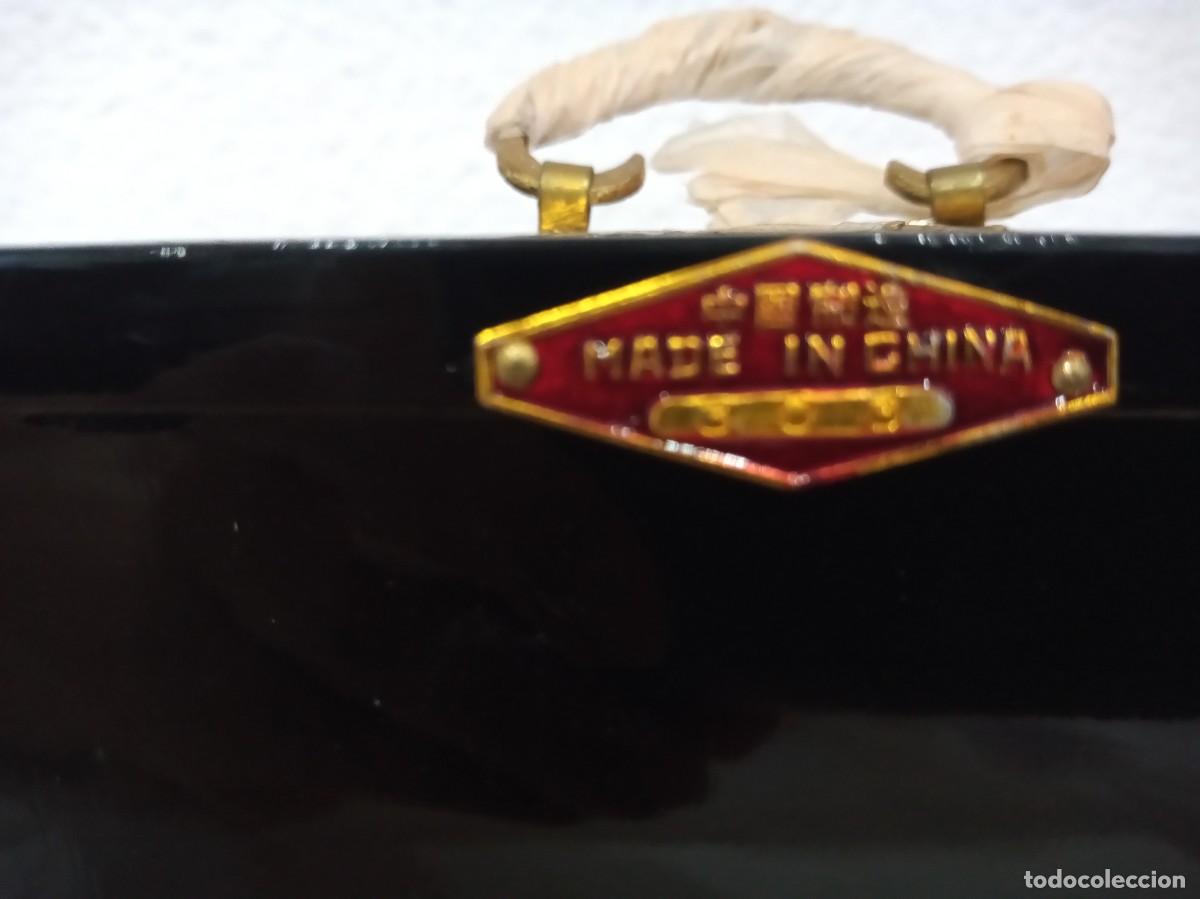 Joyeria: ANTIGUO JOYERO CHINO DE MADERA LACADO EN NEGRO IMPECABLE - Foto 6