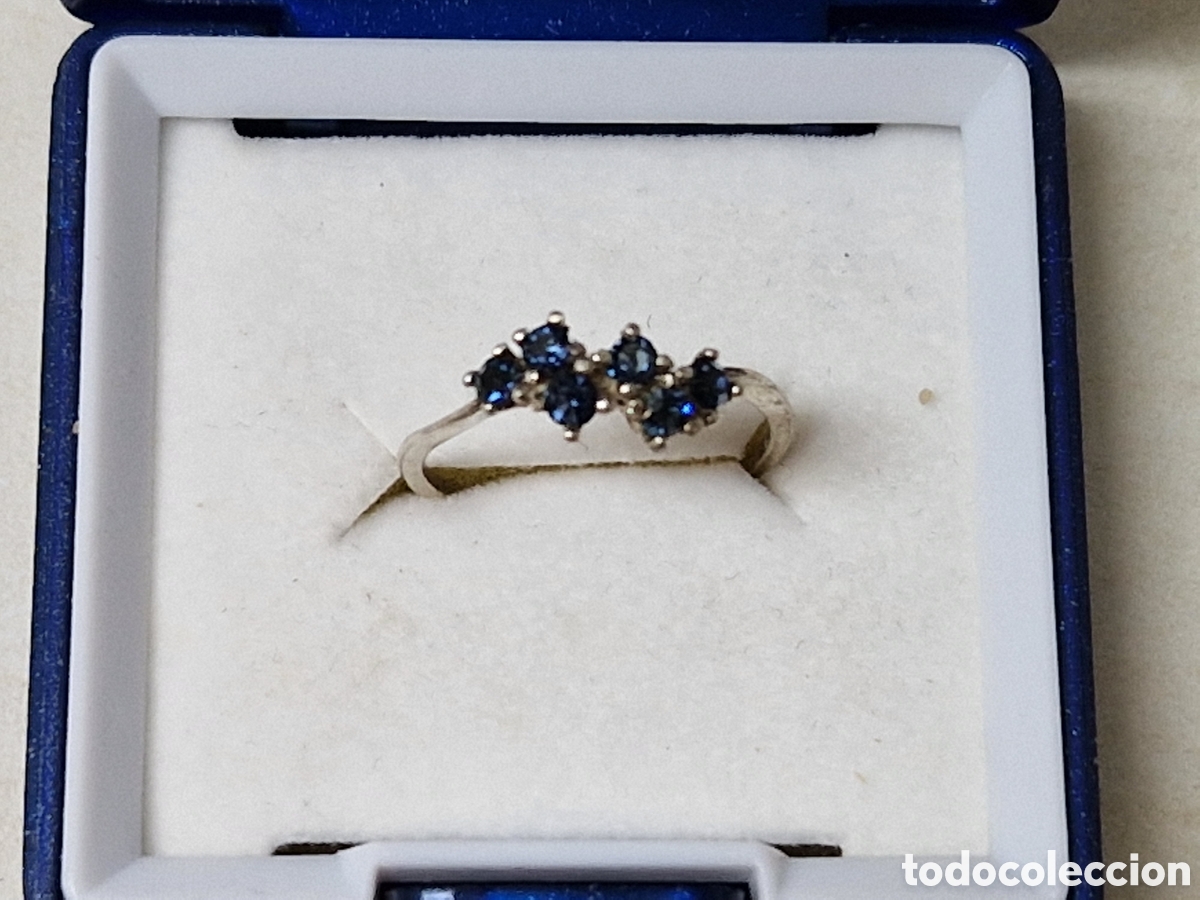 Joyeria: .ANILLO DE PLATA Y CIRCONITAS AZULES - Foto 3