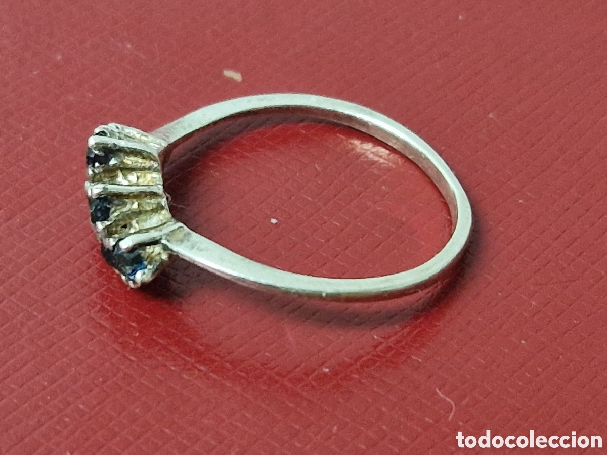 Joyeria: .ANILLO DE PLATA Y CIRCONITAS AZULES - Foto 6