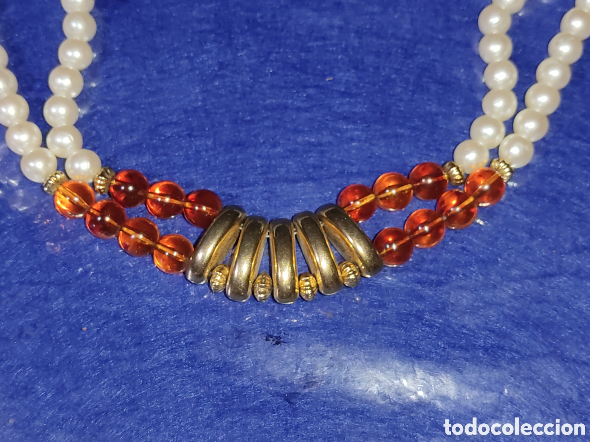 Joyeria: Collar de perlas simuladas 2 hilos,Vintage. - Foto 3