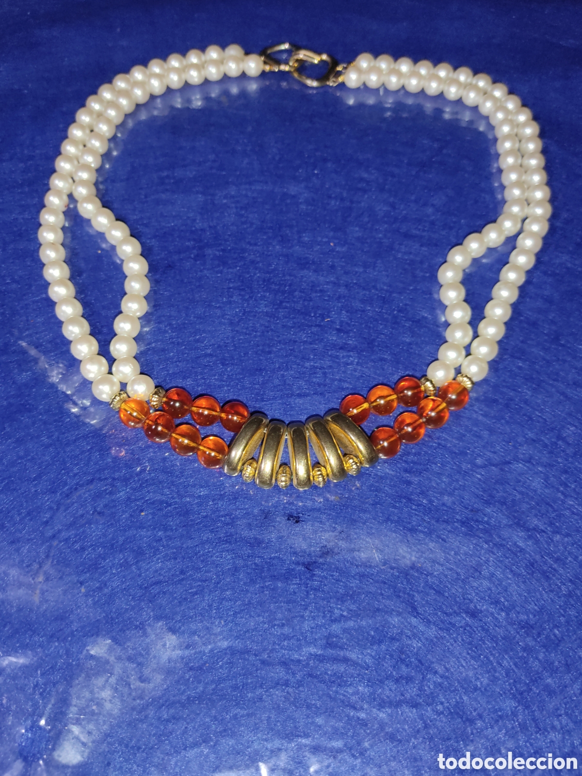 Joyeria: Collar de perlas simuladas 2 hilos,Vintage. - Foto 1