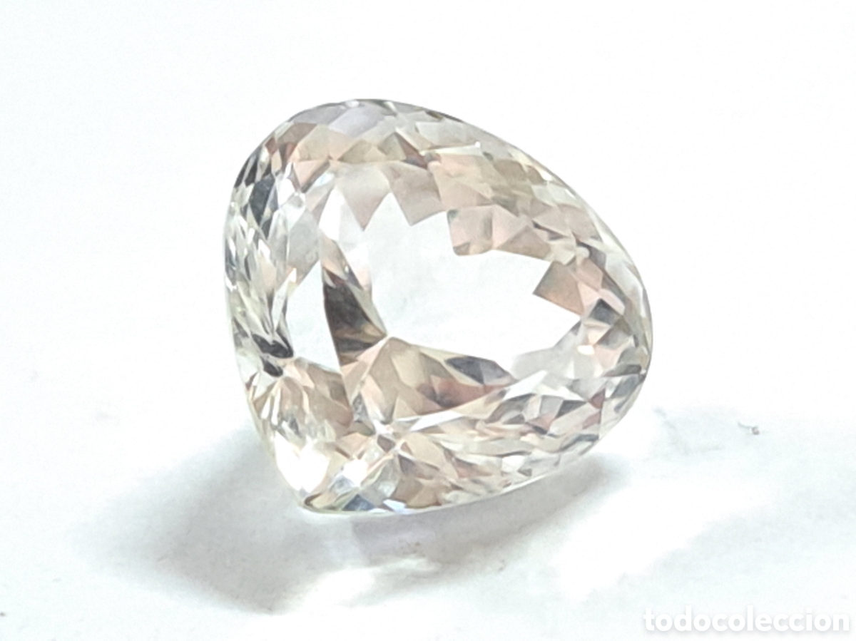 Joyeria: Bonito topacio natural blanco en talla coraz&oacute;n - Foto 4