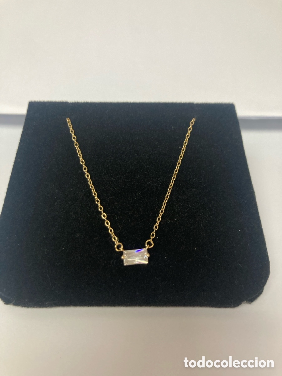 Joyeria: Cadena con centro circonita rectangular de plata Singulariza chapada oro/ CC48 - Foto 1