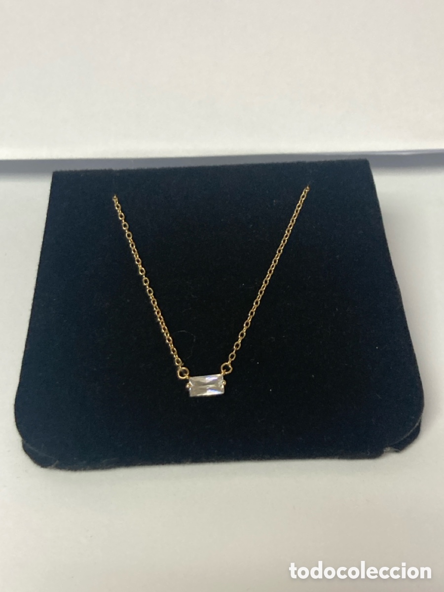 Joyeria: Cadena con centro circonita rectangular de plata Singulariza chapada oro/ CC48 - Foto 3