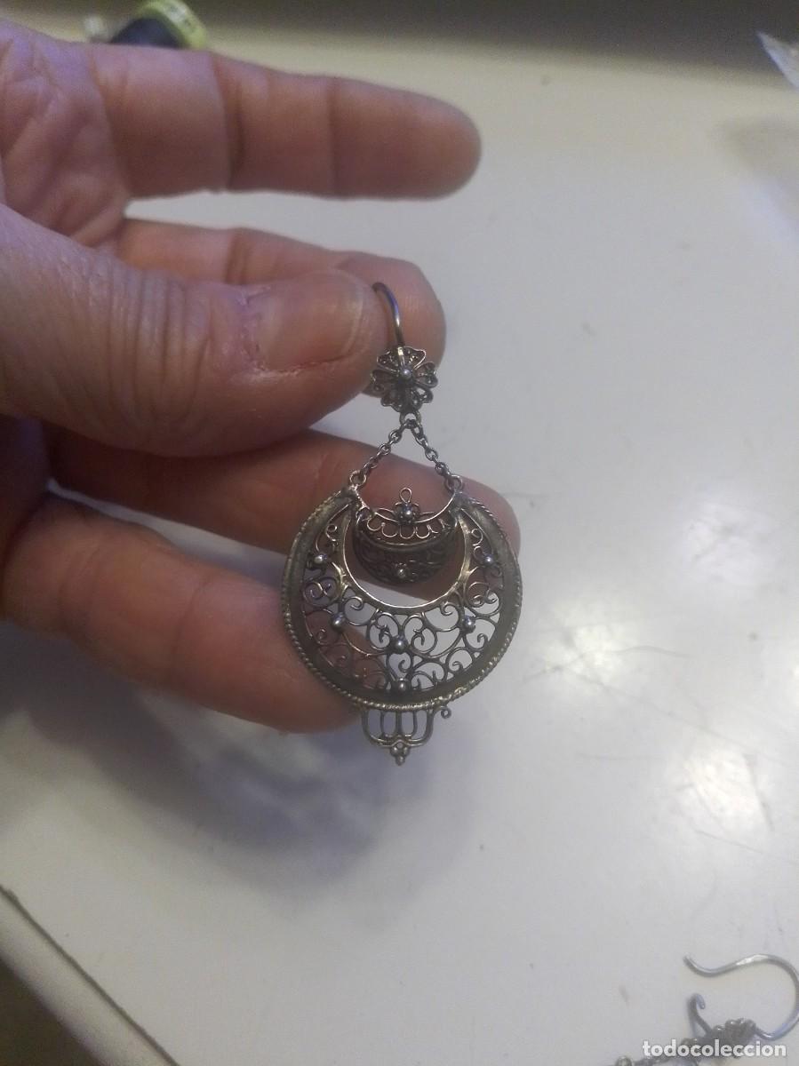Joyeria: Antiguos pendientes de plata - Foto 2