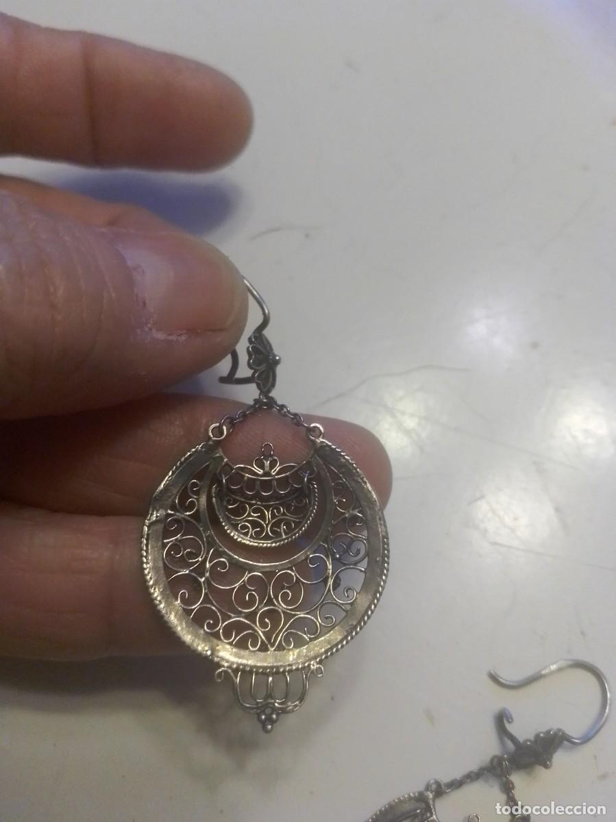 Joyeria: Antiguos pendientes de plata - Foto 3