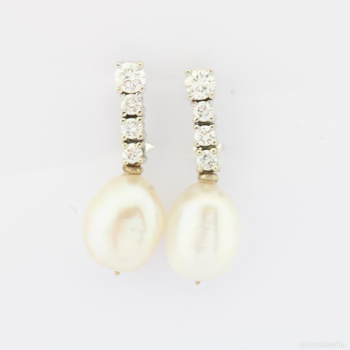 Joyeria: Pendientes oro con brillantes y perlas - Foto 1