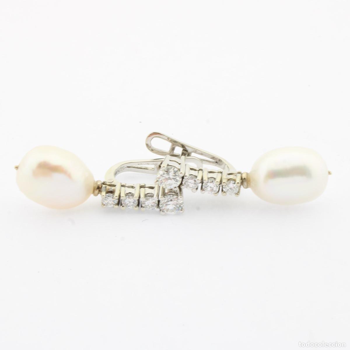 Joyeria: Pendientes oro con brillantes y perlas - Foto 2
