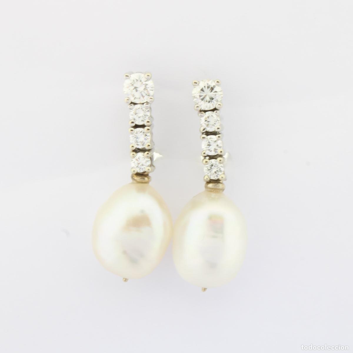 Joyeria: Pendientes oro con brillantes y perlas - Foto 3