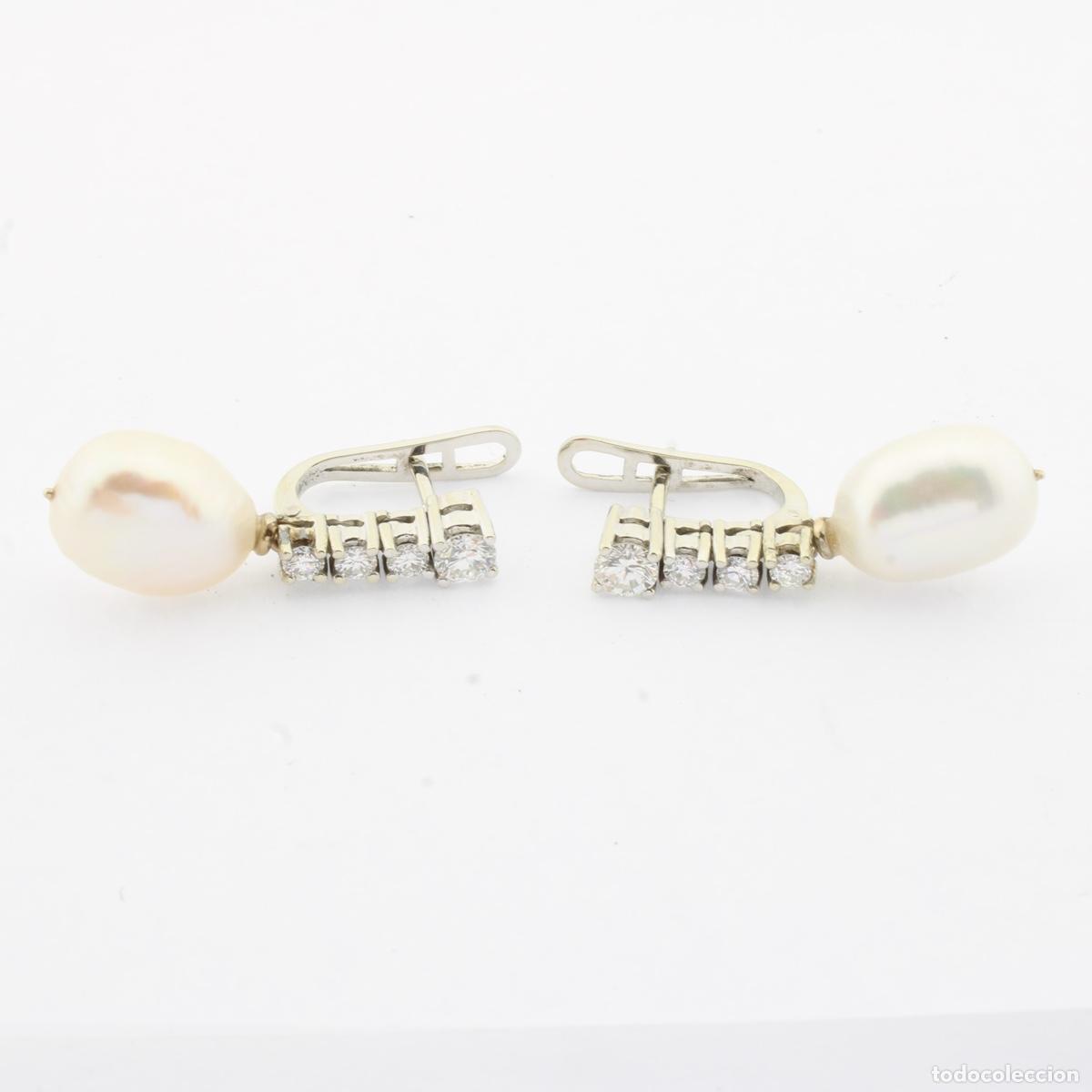 Joyeria: Pendientes oro con brillantes y perlas - Foto 4