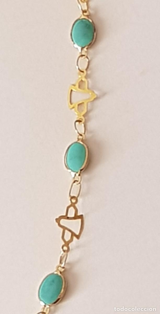 Joyeria: Gargantilla con turquesas en oro de 18 quilates (NUEVA) - Foto 2