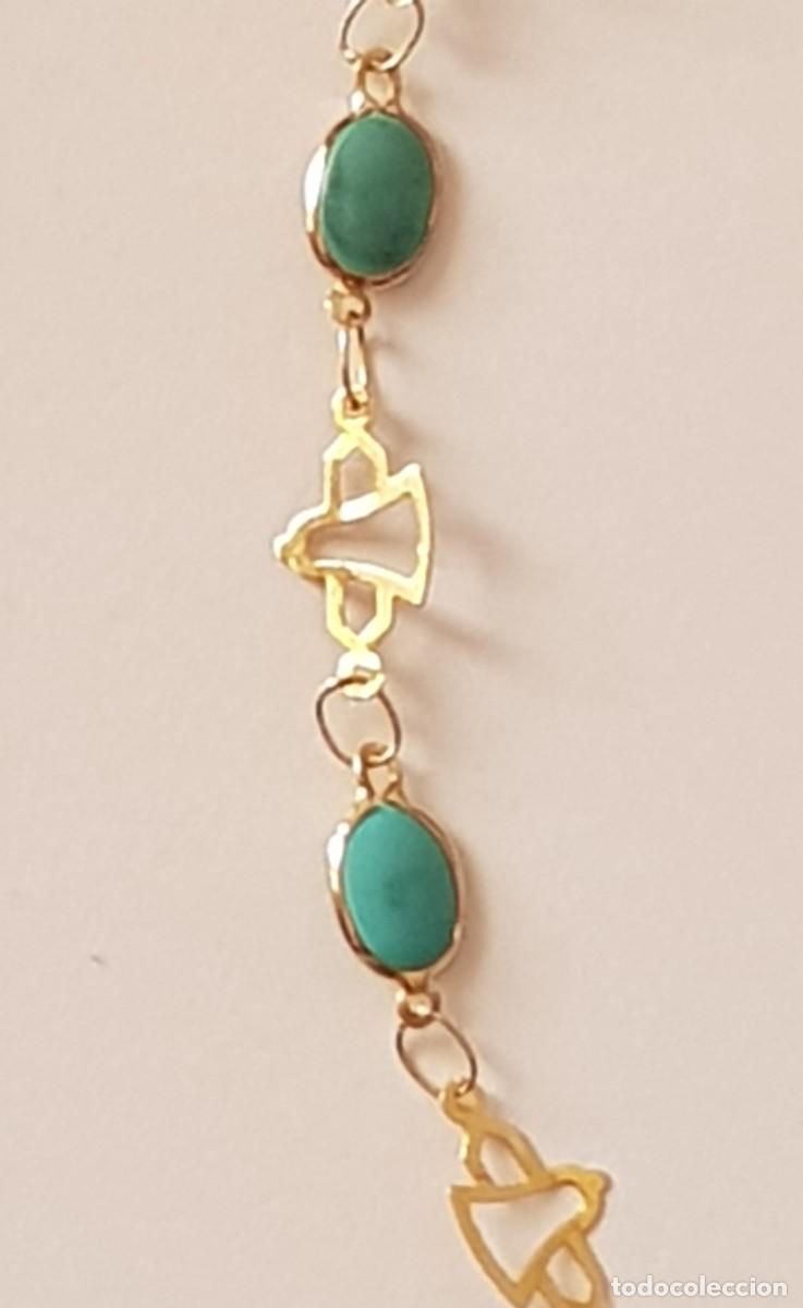 Joyeria: Gargantilla con turquesas en oro de 18 quilates (NUEVA) - Foto 3