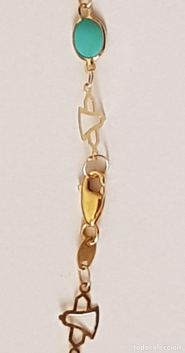 Joyeria: Gargantilla con turquesas en oro de 18 quilates (NUEVA) - Foto 4