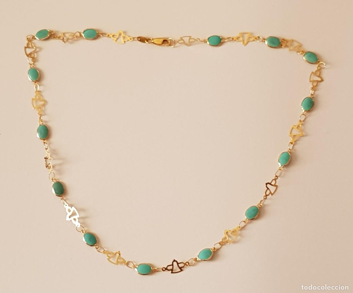 Joyeria: Gargantilla con turquesas en oro de 18 quilates (NUEVA) - Foto 5