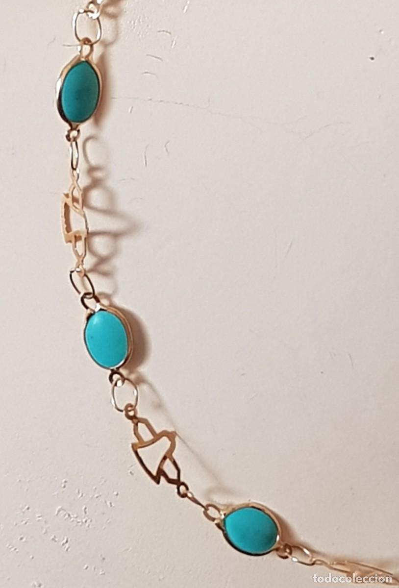 Joyeria: Gargantilla con turquesas en oro de 18 quilates (NUEVA) - Foto 7