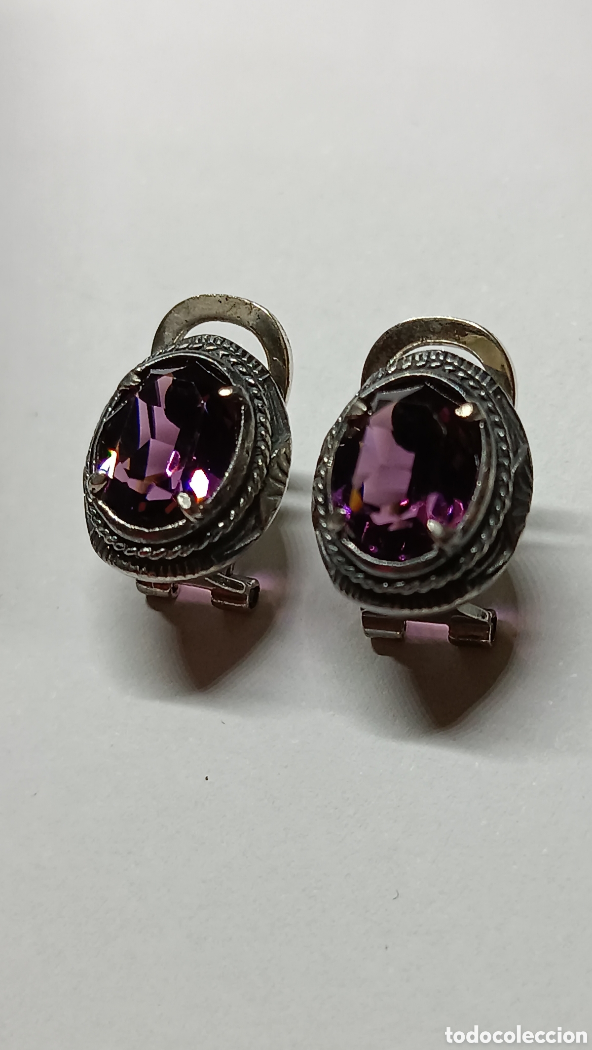 Joyeria: Pendientes art deco plata y amatista - Foto 2