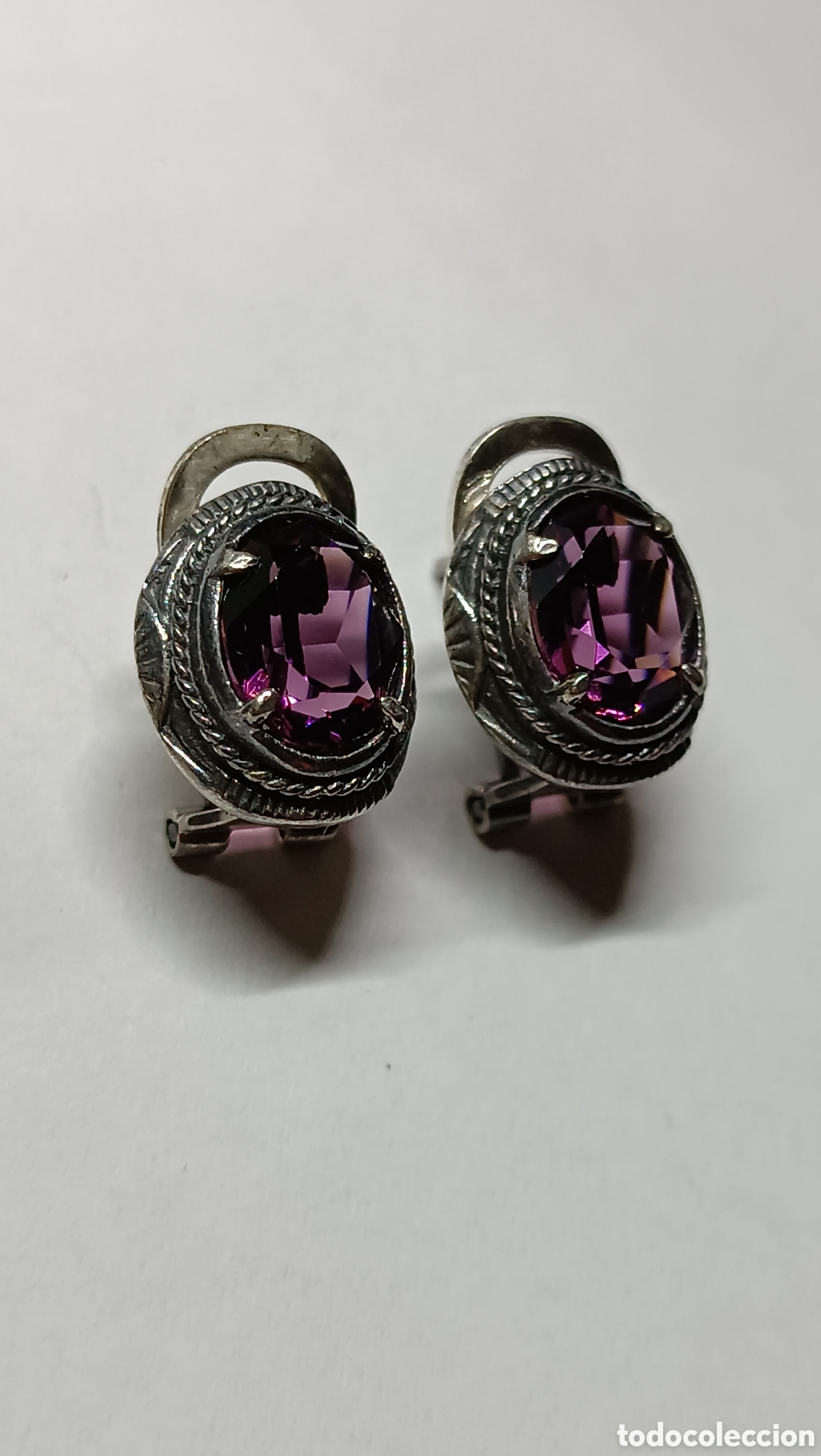 Joyeria: Pendientes art deco plata y amatista - Foto 3