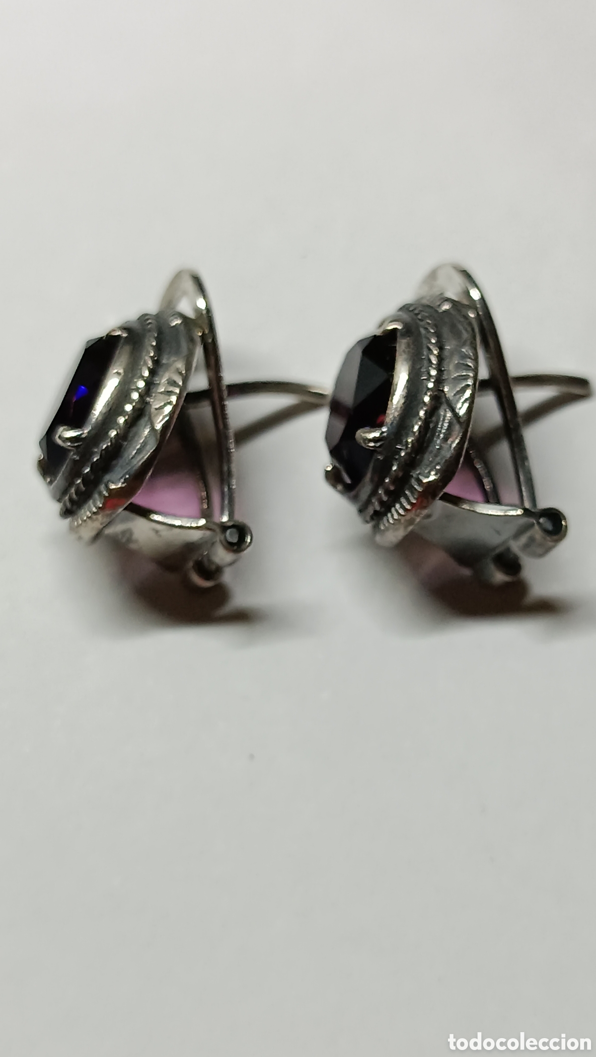 Joyeria: Pendientes art deco plata y amatista - Foto 4