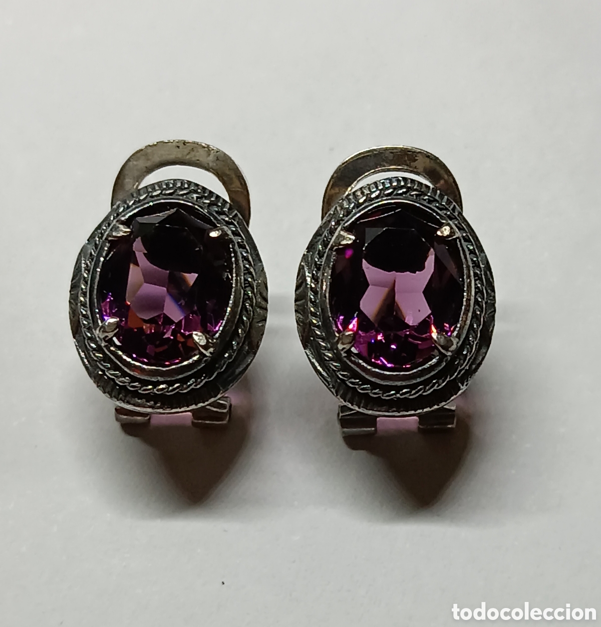 Joyeria: Pendientes art deco plata y amatista - Foto 1
