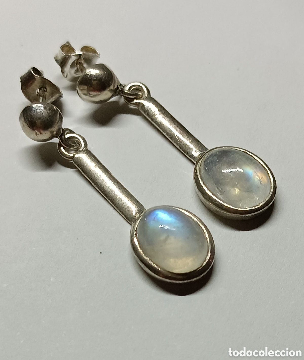 Joyeria: Pendientes de plata y piedra luna. - Foto 1