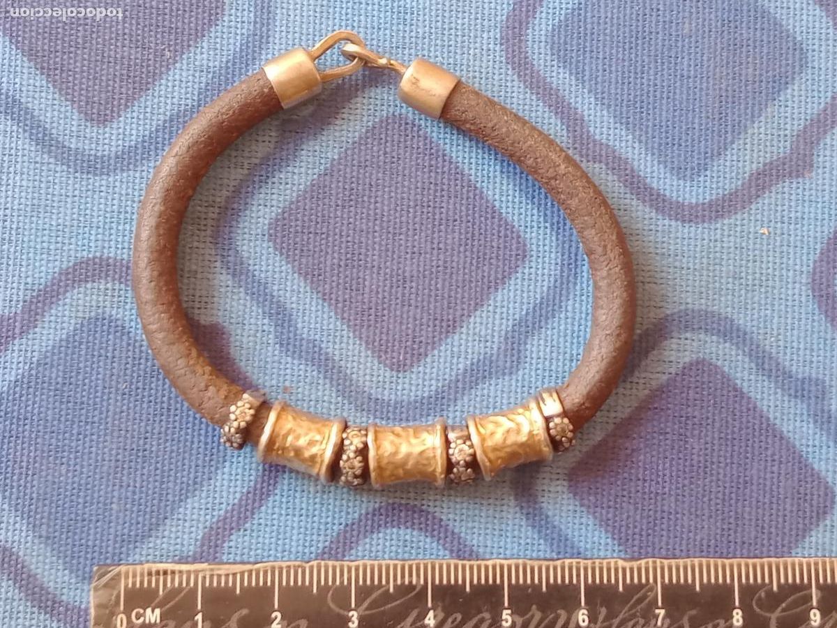 Joyeria: Pulsera de plata contrastada y cuero - Foto 1