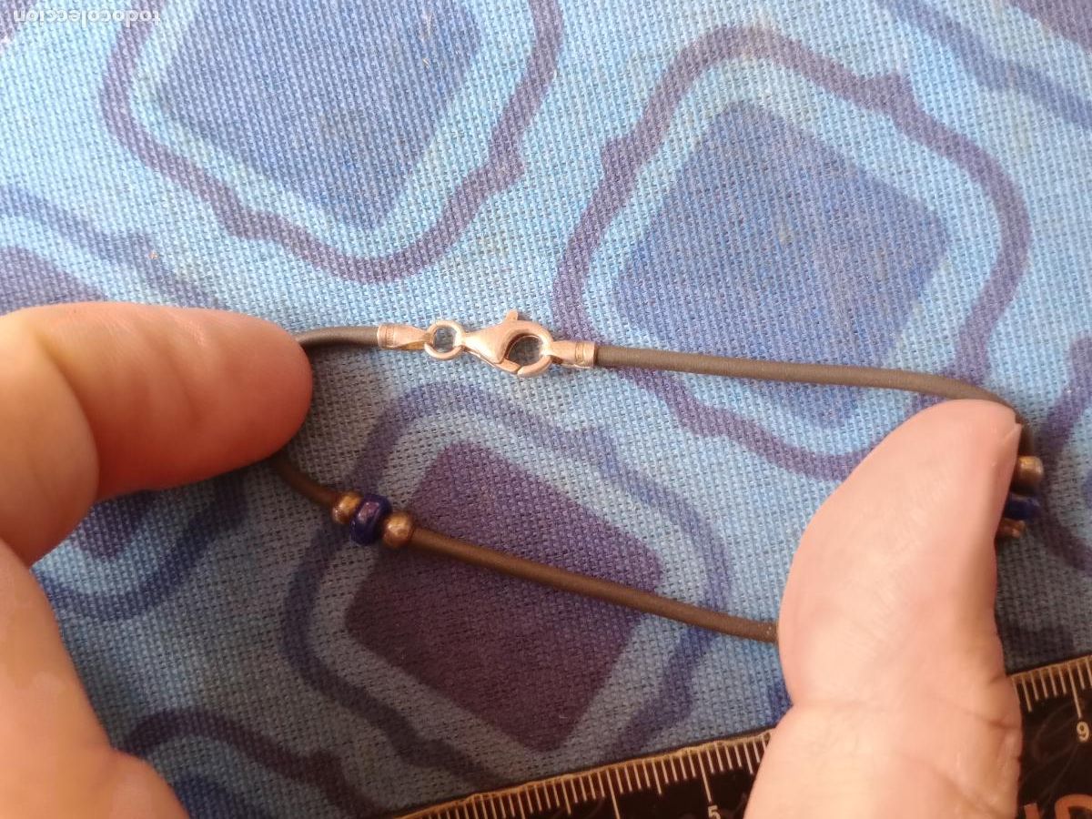 Joyeria: Pulsera de plata contrastada de 925 y caucho - Foto 2