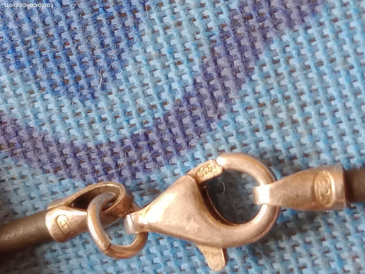 Joyeria: Pulsera de plata contrastada de 925 y caucho - Foto 3