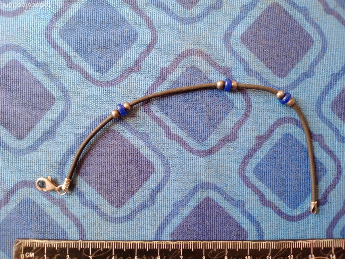 Joyeria: Pulsera de plata contrastada de 925 y caucho - Foto 4