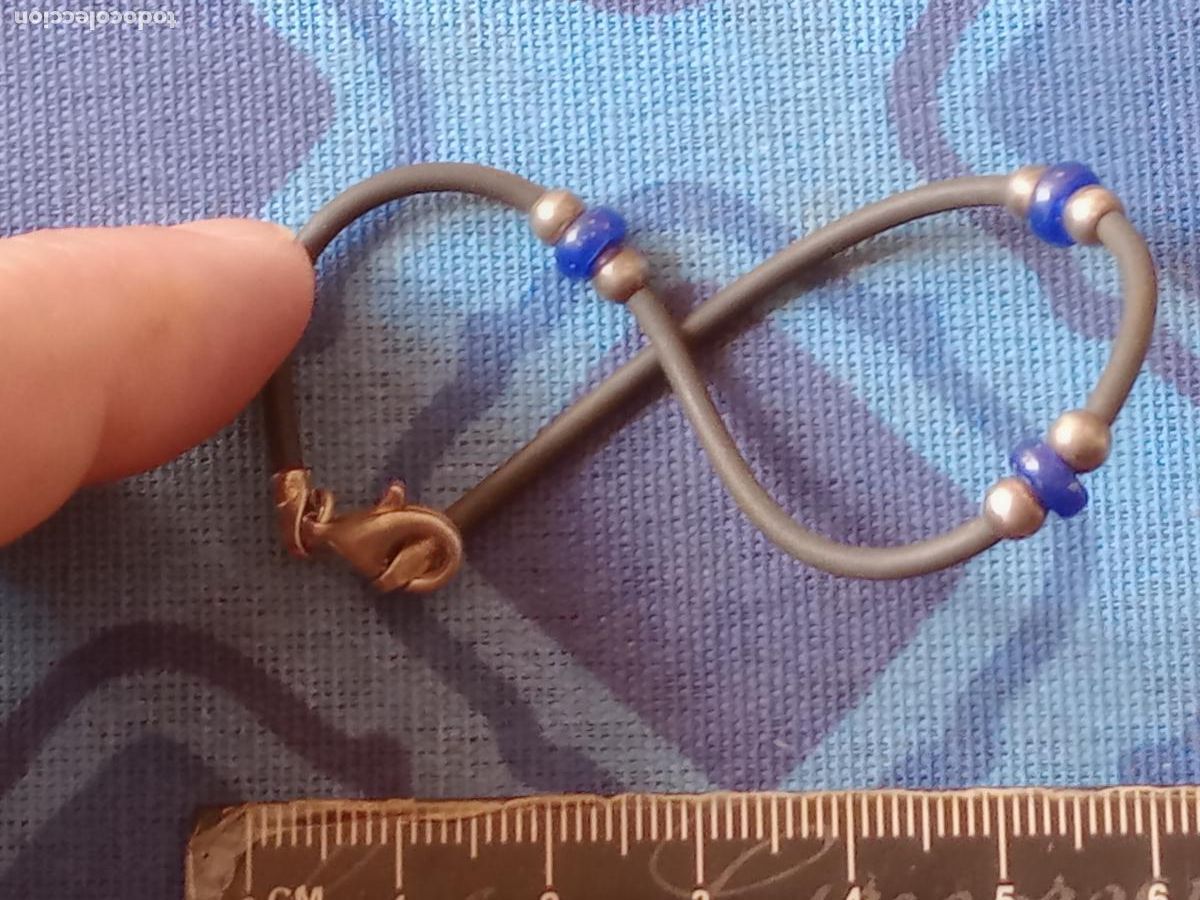 Joyeria: Pulsera de plata contrastada de 925 y caucho - Foto 1