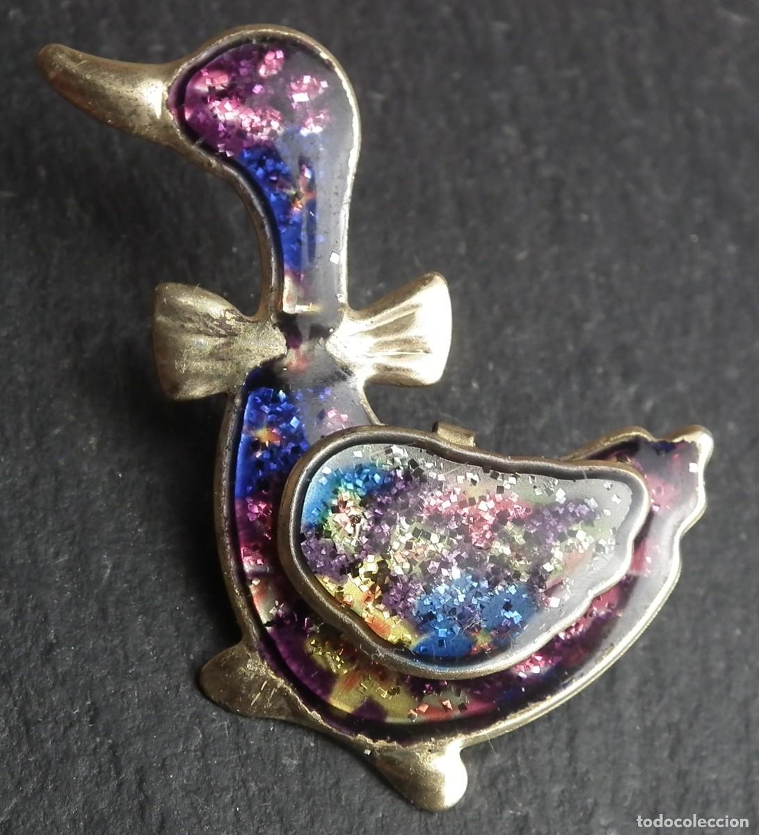 Joyeria: ANTIGUO PIN BROCHE DE AGUJA PATO - Foto 1