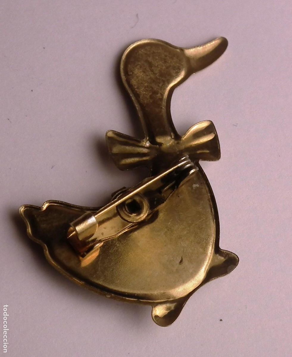 Joyeria: ANTIGUO PIN BROCHE DE AGUJA PATO - Foto 2