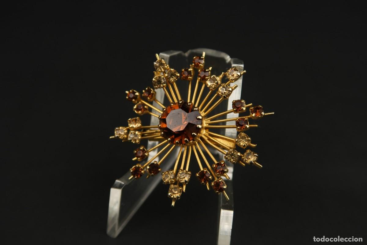 Joyeria: Antiguo Broche Metal Dorado - Foto 1