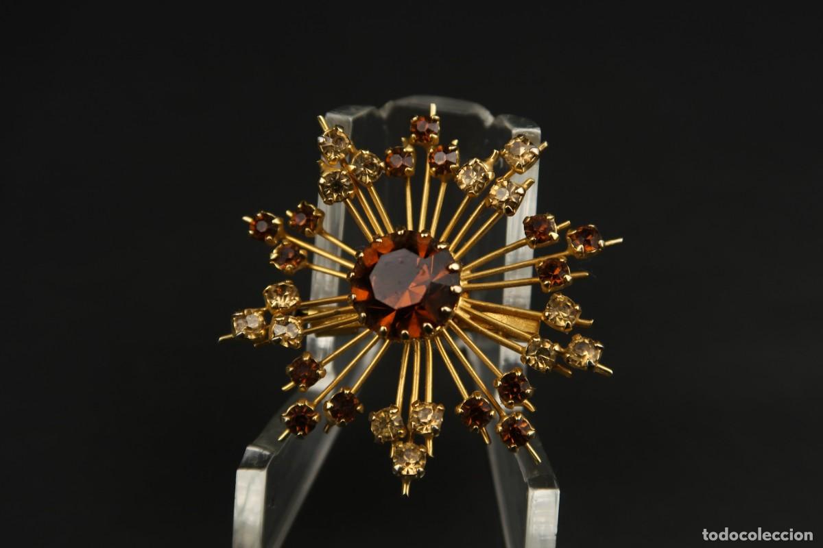 Joyeria: Antiguo Broche Metal Dorado - Foto 2