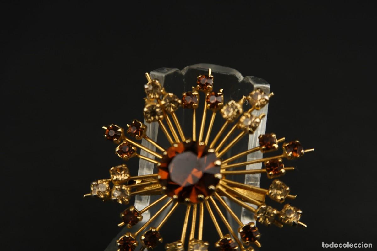 Joyeria: Antiguo Broche Metal Dorado - Foto 3