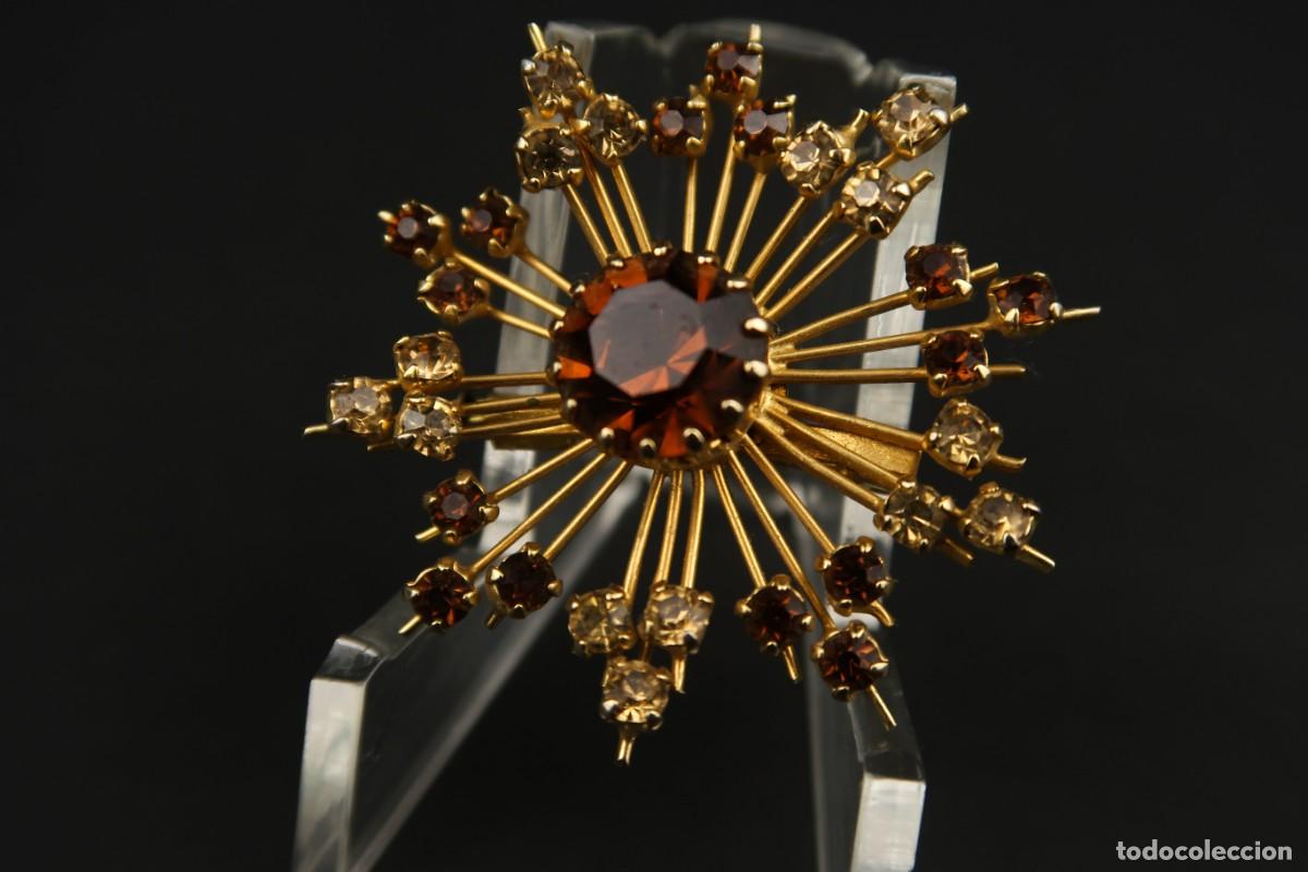 Joyeria: Antiguo Broche Metal Dorado - Foto 4