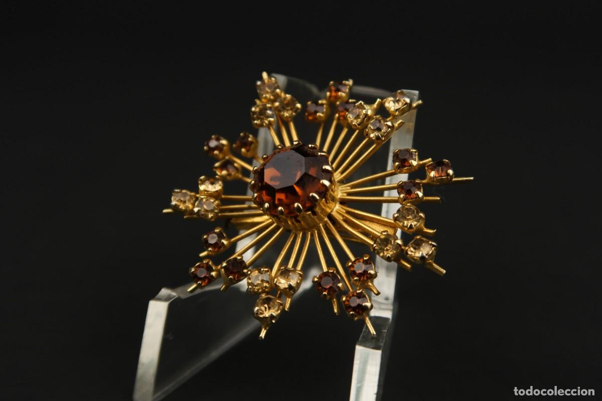 Joyeria: Antiguo Broche Metal Dorado - Foto 5