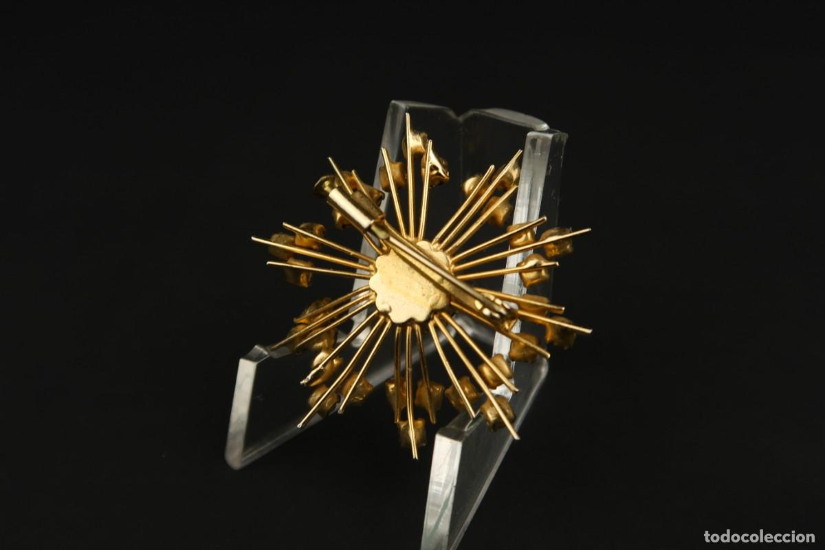 Joyeria: Antiguo Broche Metal Dorado - Foto 6