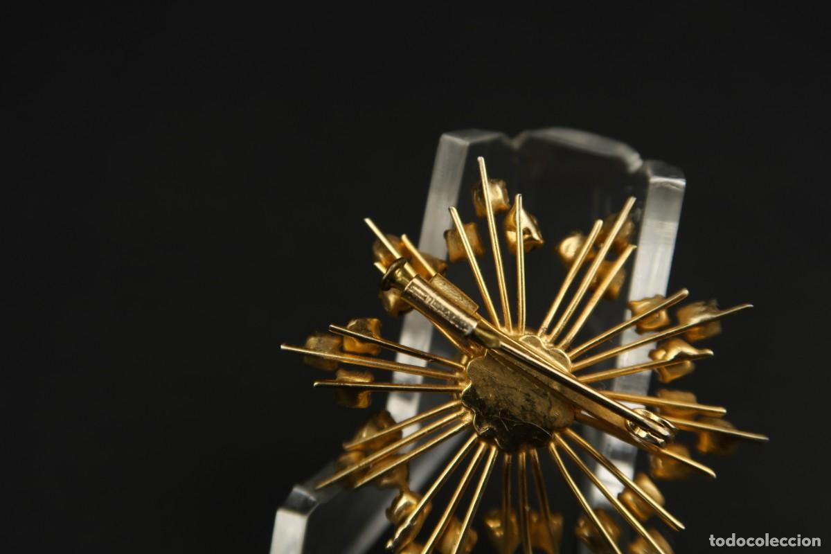 Joyeria: Antiguo Broche Metal Dorado - Foto 8