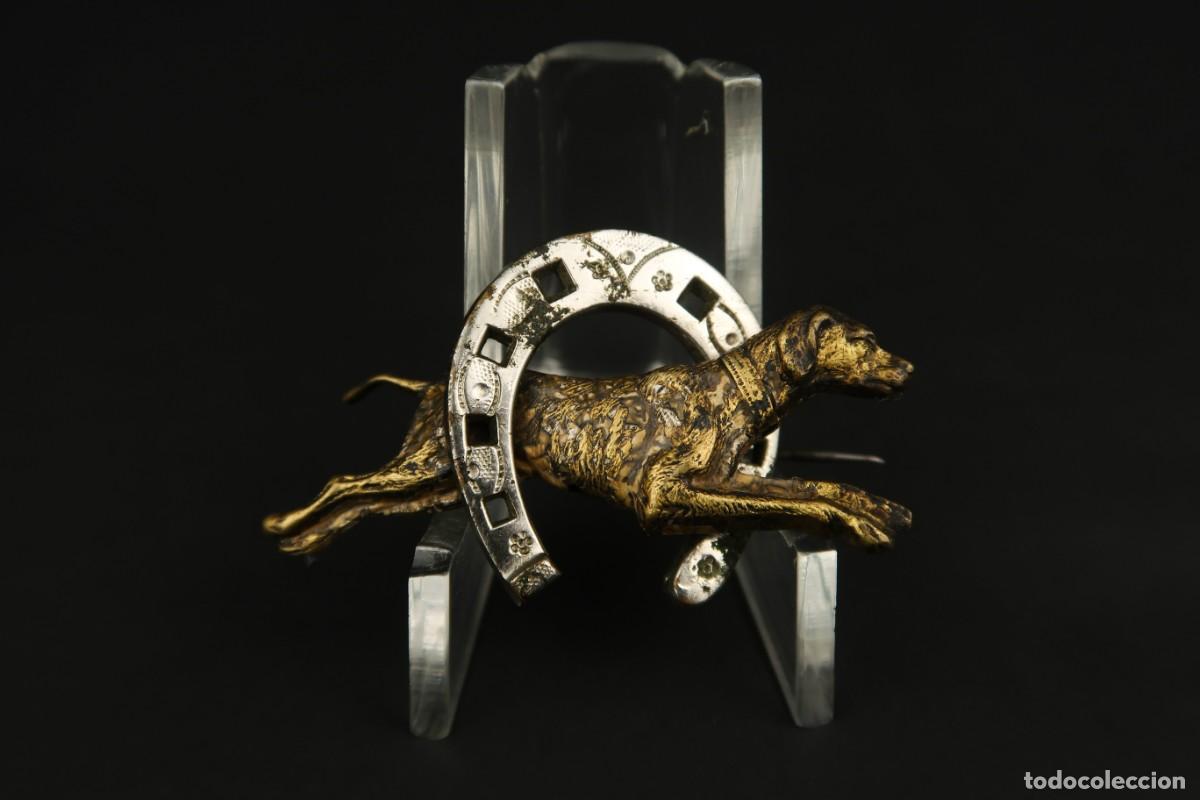 Joyeria: Antiguo Broche Perro con Herradura - Foto 5