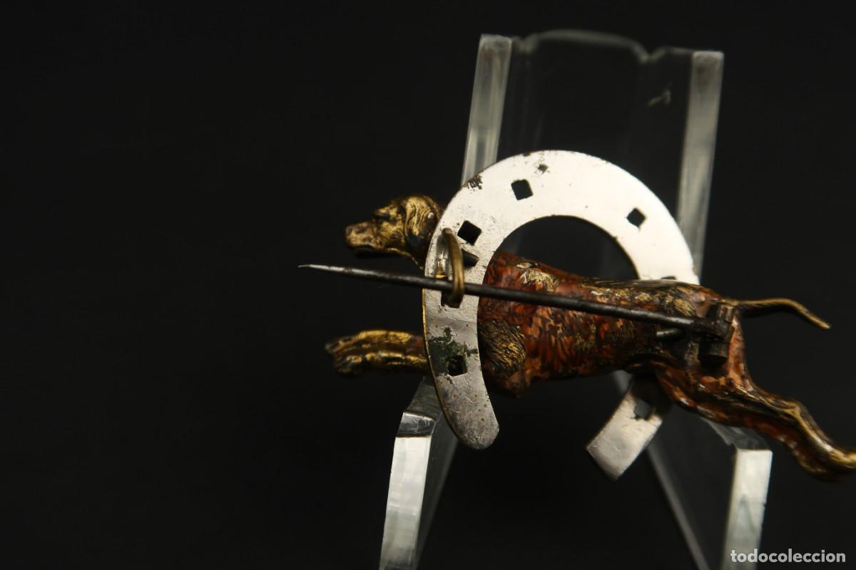 Joyeria: Antiguo Broche Perro con Herradura - Foto 8