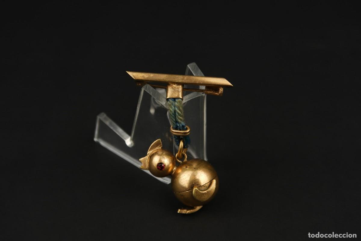 Joyeria: Antiguo Broche Metal Dorado - Foto 1