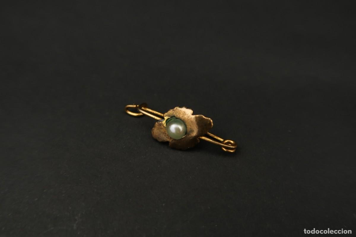Joyeria: Antiguo Broche Metal Dorado - Foto 2