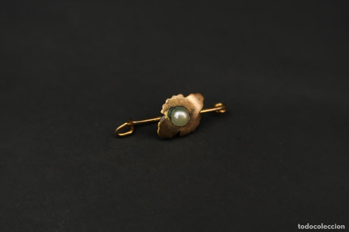 Joyeria: Antiguo Broche Metal Dorado - Foto 3