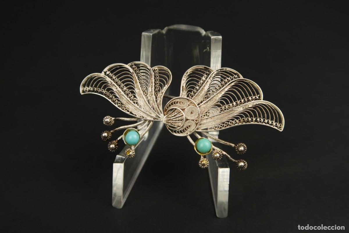 Joyeria: Antiguo Broche Filigrana de Plata - Foto 2