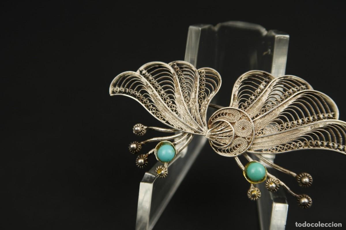 Joyeria: Antiguo Broche Filigrana de Plata - Foto 3